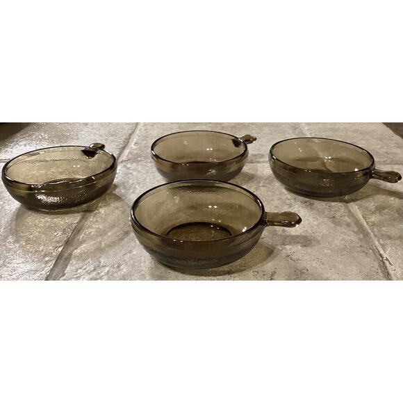 4 ~ Vintage Glasbake Soup Chili French Onion Bowls with Handle - Picture 1 of 8